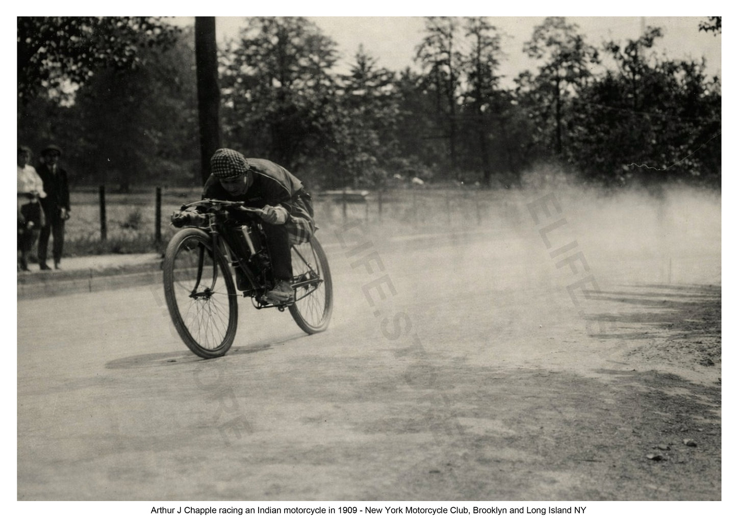 Indian motorcycle 1909 NY Motorcycle Club - Rider Arthur J Chapple, Brooklyn and Long Island Race