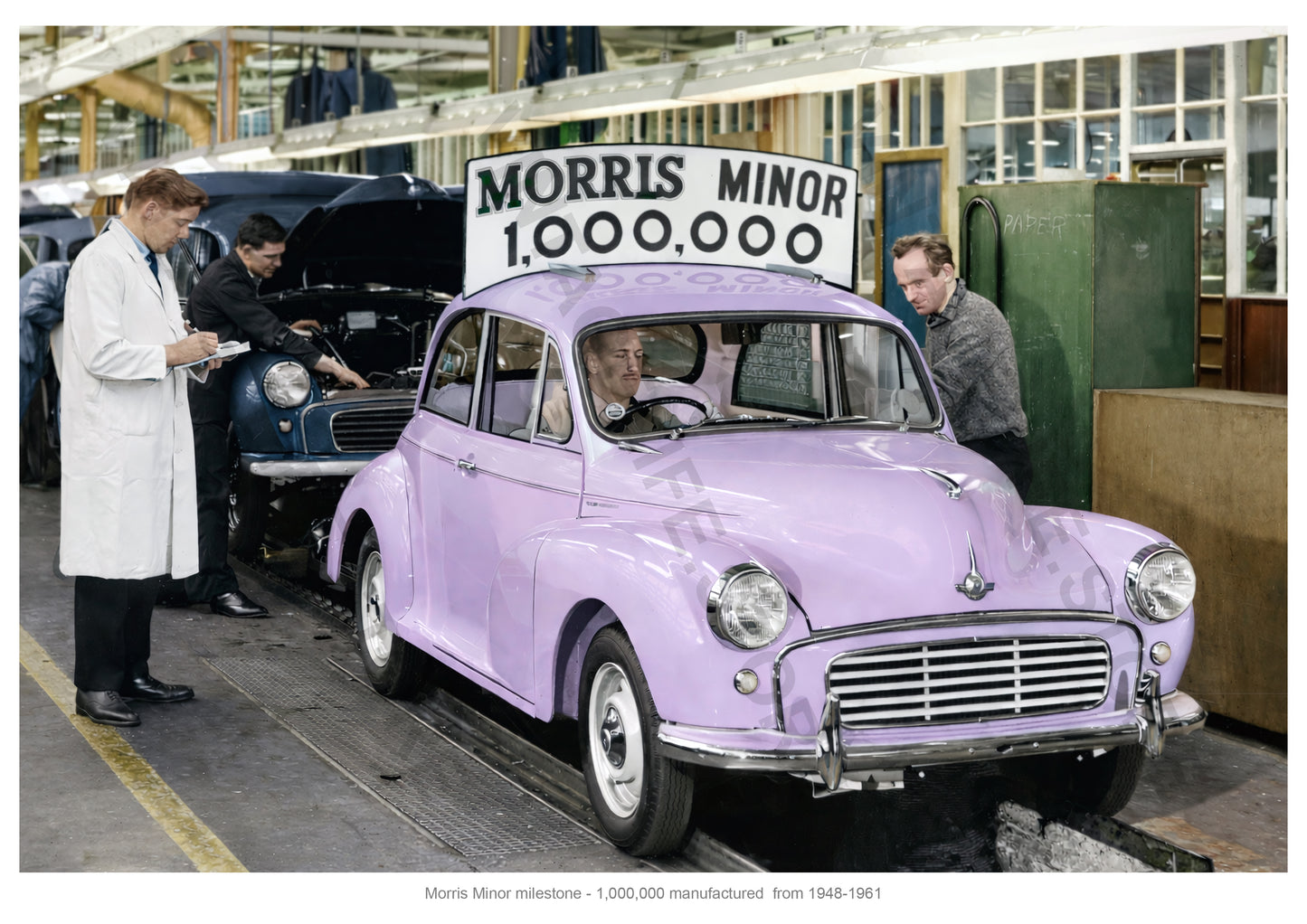 Morris Minor '1,000,000' Model on production line, December 1960