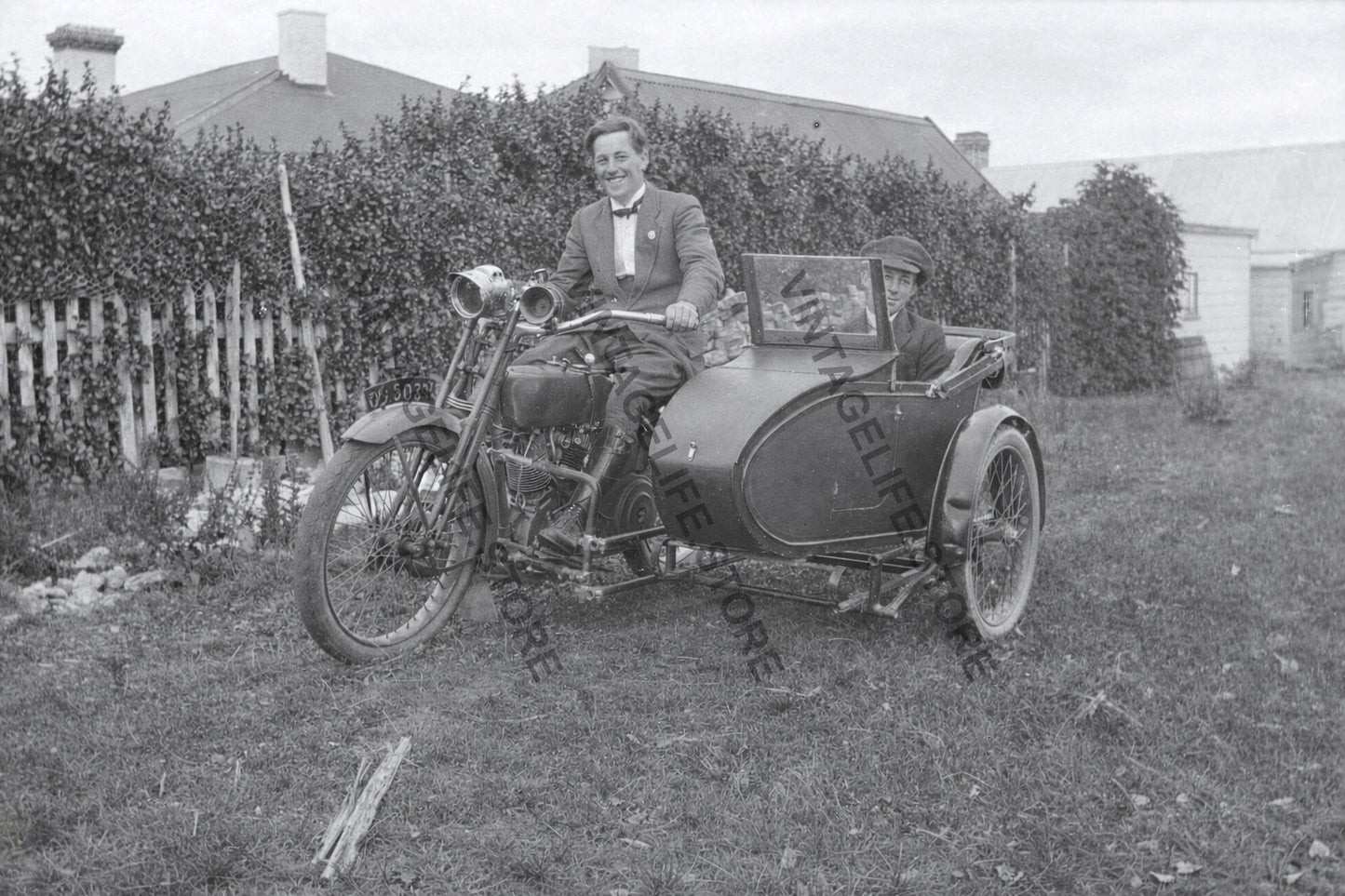 Motorcycle and Sidecar, New Zealand, c.1930