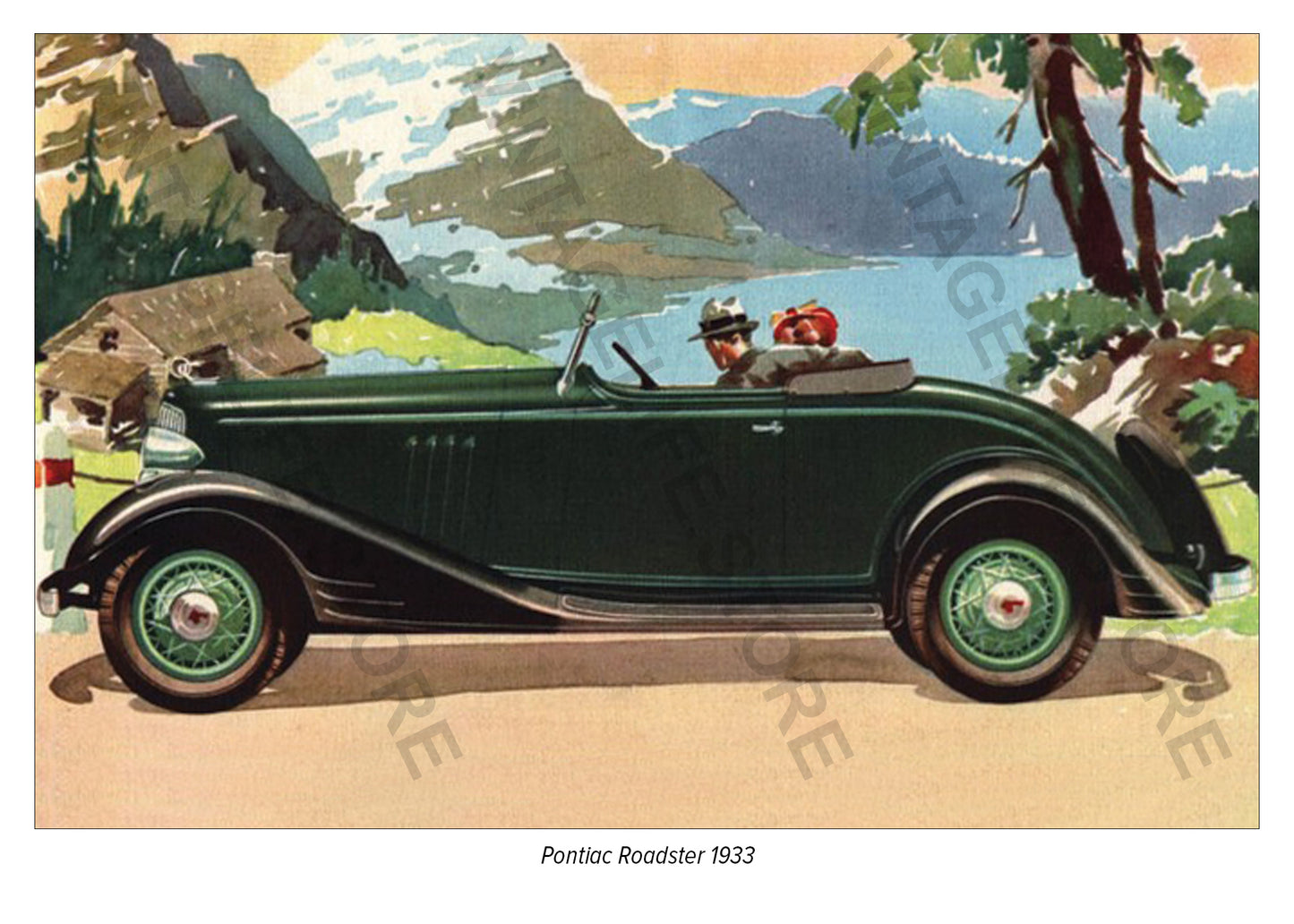 1933 Pontiac Convertible Roadster - Promotional Artwork