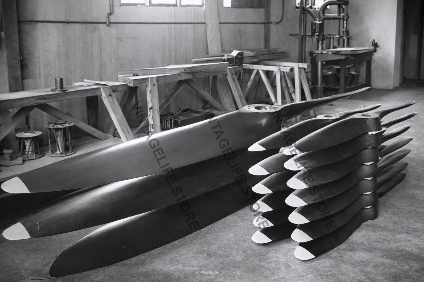 De Havilland Aircraft Propellers hand crafted at the Rongotai Factory, Wellington, 1942