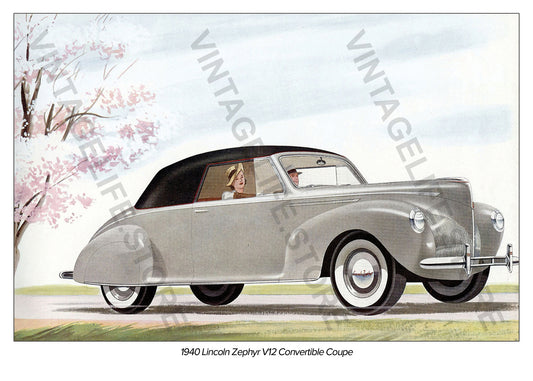 1940 Lincoln Zephyr V12 Convertible Coupe - Promotional Photograph
