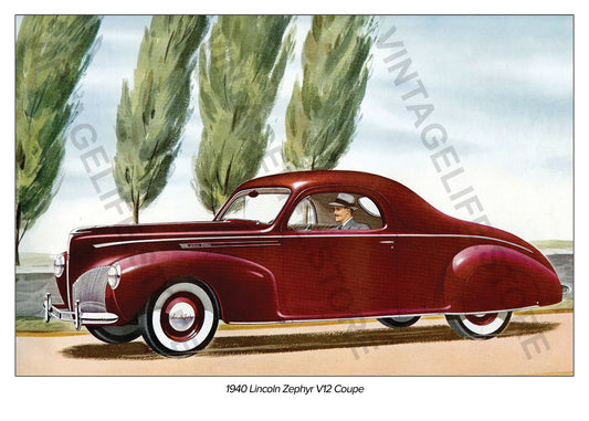 1940 Lincoln Zephyr V12 Coupe - Promotional Photograph