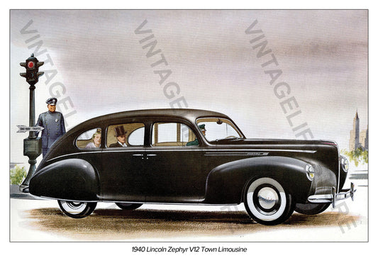 1940 Lincoln Zephyr V12 Town Limousine Promotional Photograph