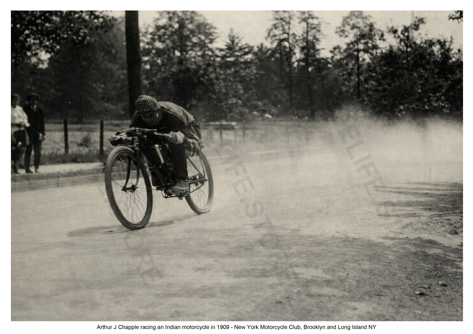 Indian motorcycle 1909 NY Motorcycle Club - Rider Arthur J Chapple, Brooklyn and Long Island Race