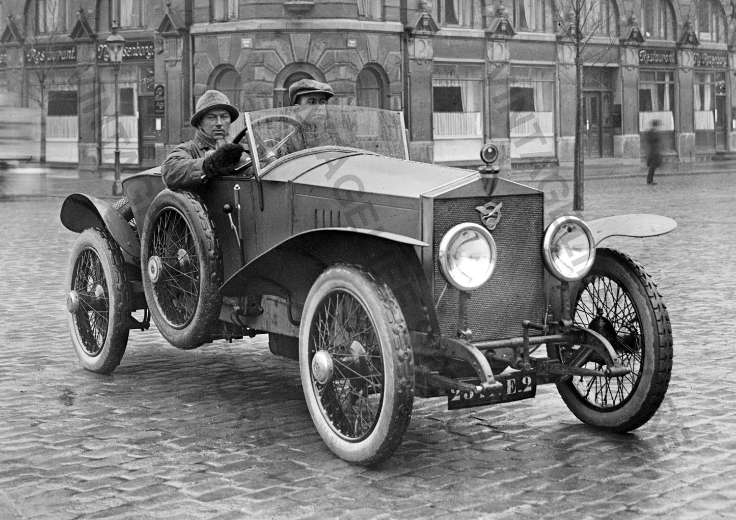Bignan Touring Car, c.1920 – Rare French Automobile on City Street