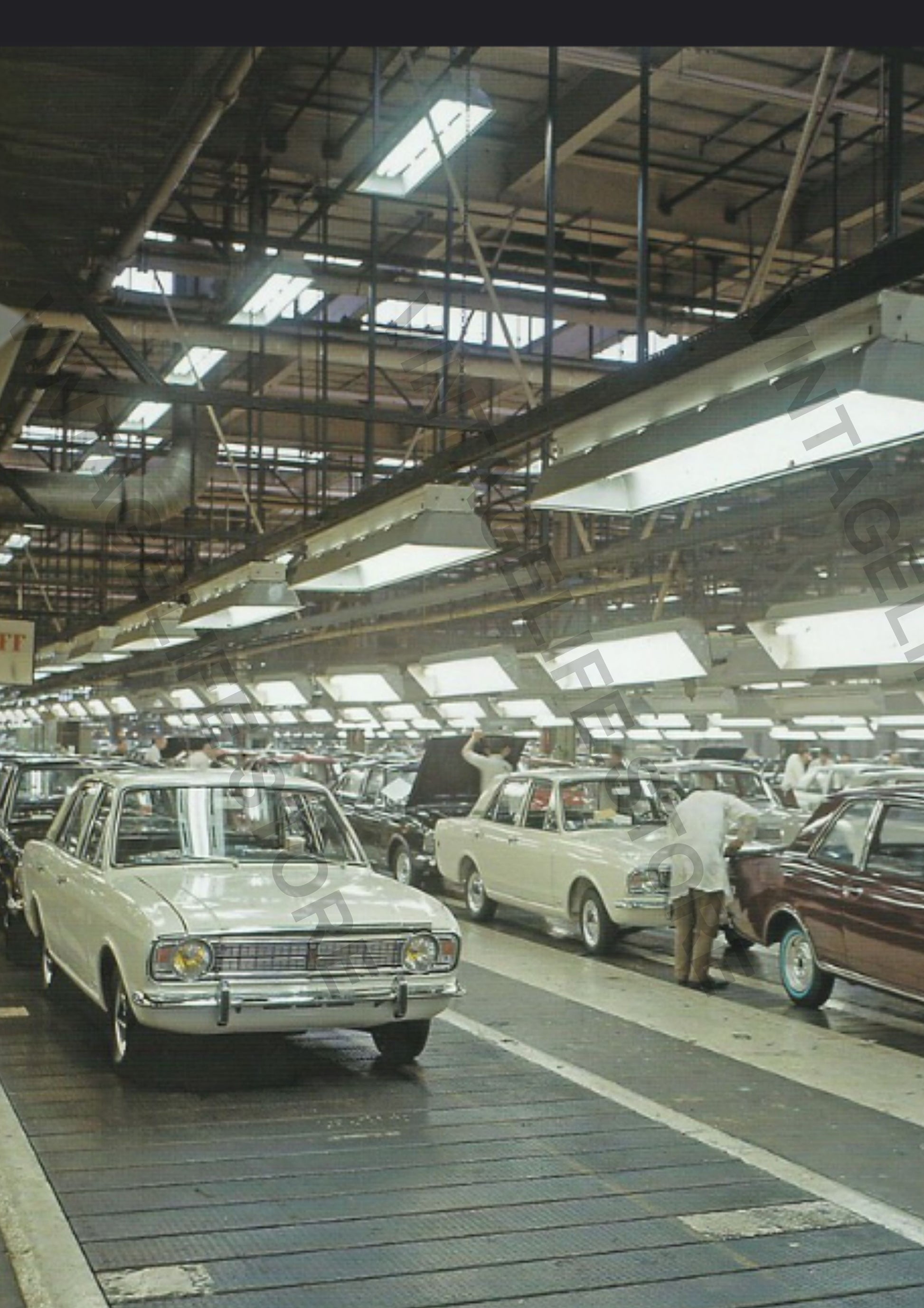 Ford Cortina Mk2 Assembly Line, Dagenham UK c.1968 — Press Photograph