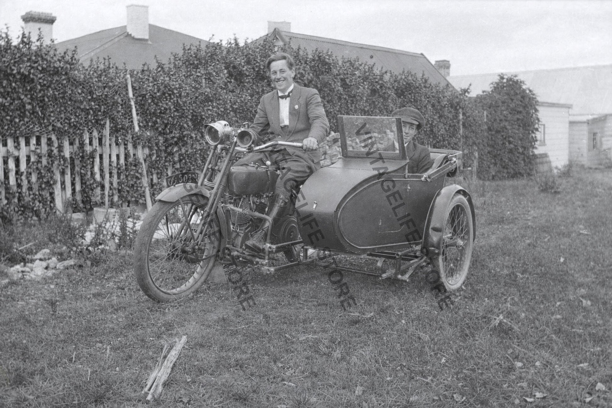 Motorcycle and Sidecar, New Zealand, c.1930