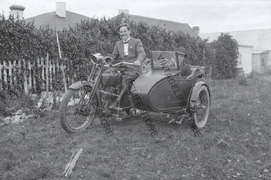 Motorcycle and Sidecar, New Zealand, c.1930
