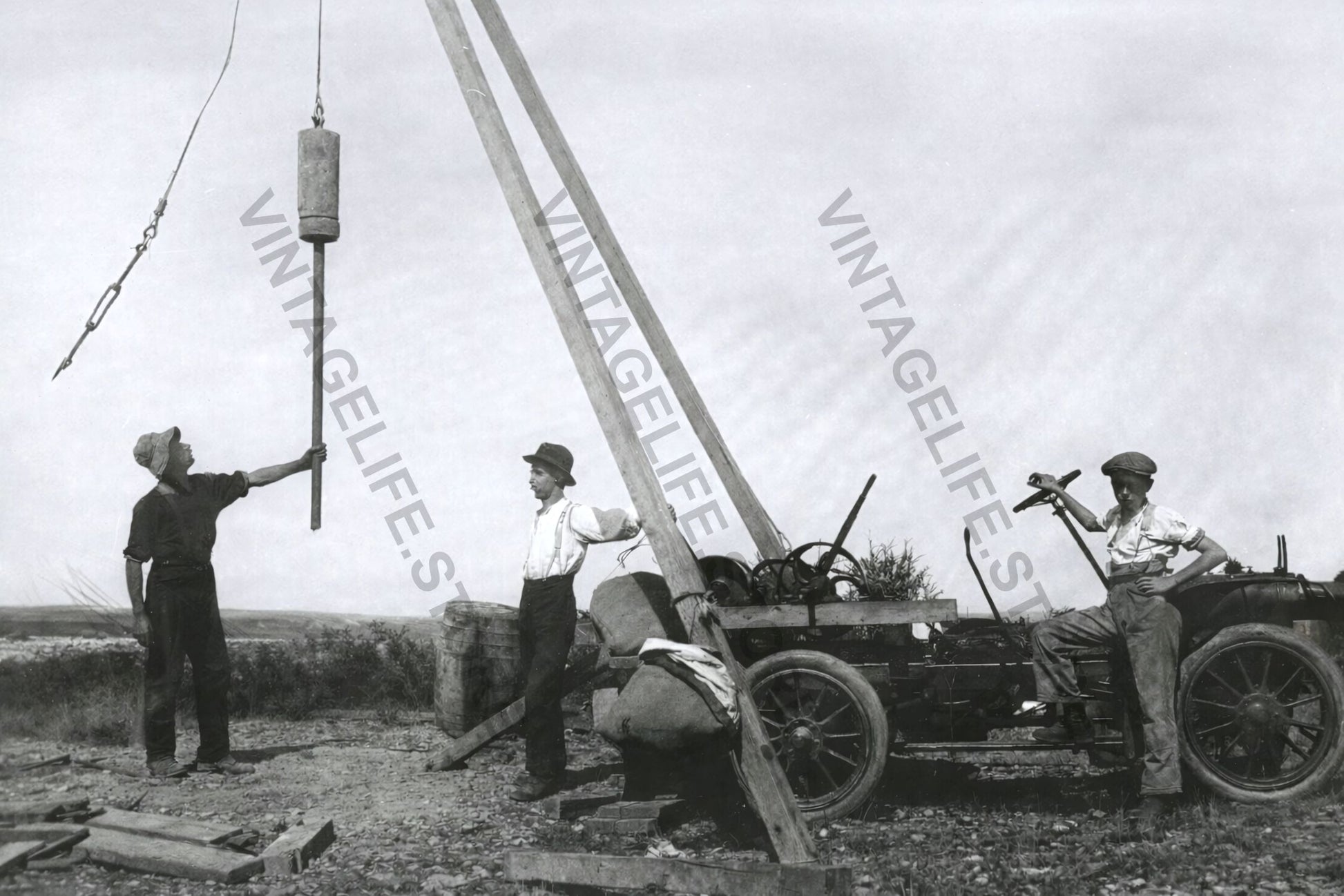 Oil Exploration operation, Waikaka, Southland, New Zealand, c.1912