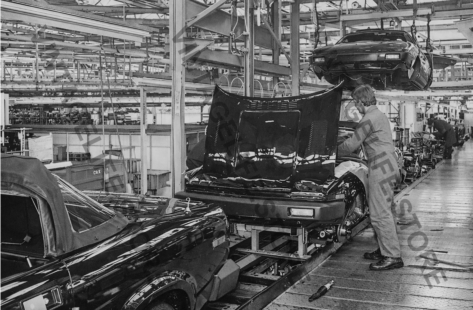 Triumph TR7–TR8 Convertible Bodies on the Assembly Line